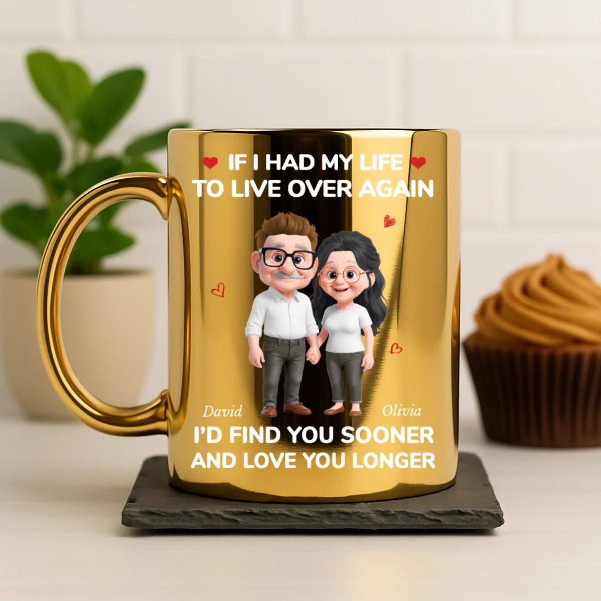 Love You For Life - Personalized Custom Metallic Mug - Image 5