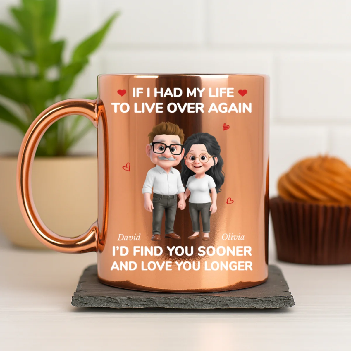 Love You For Life - Personalized Custom Metallic Mug - Image 6