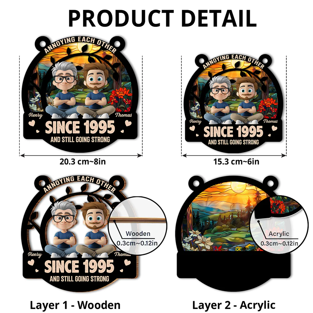 Love You Forever 2 - Personalized Custom Suncatcher - Image 4