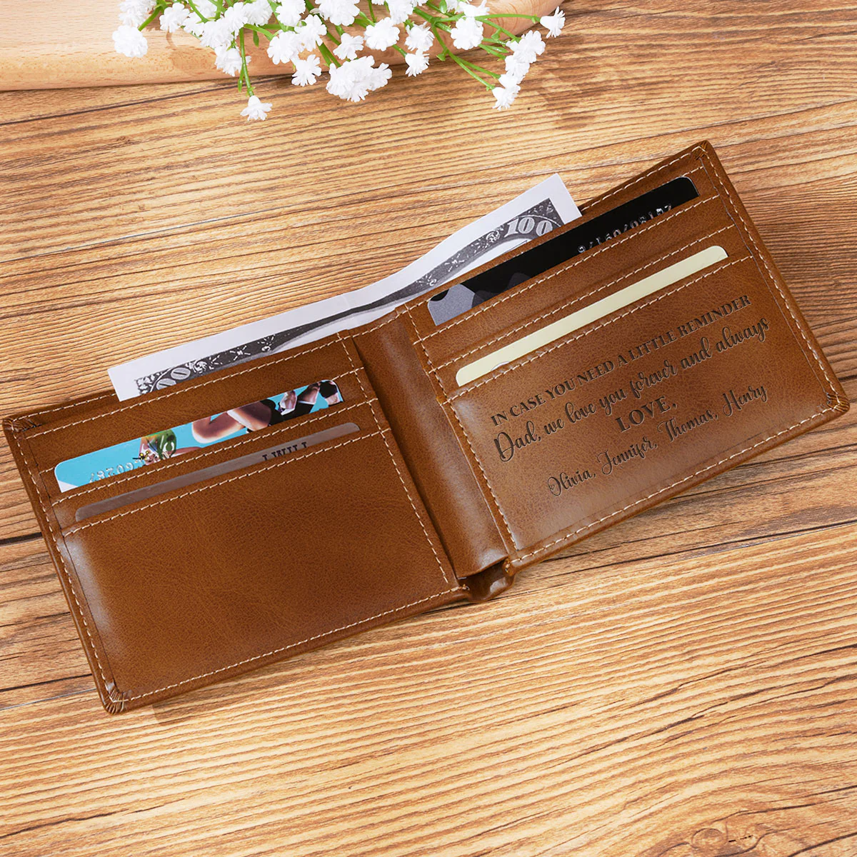 Love You Forever And Always - Personalized Custom Printed Men Leather Wallet - Image 3