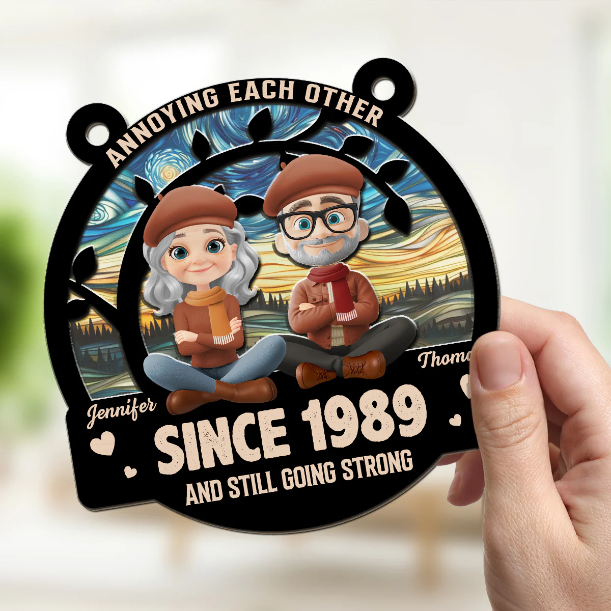 Love You Forever Autumn - Personalized Custom Suncatcher - Image 2