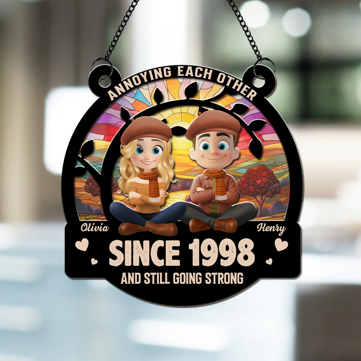 Love You Forever Autumn - Personalized Custom Suncatcher - Image 3