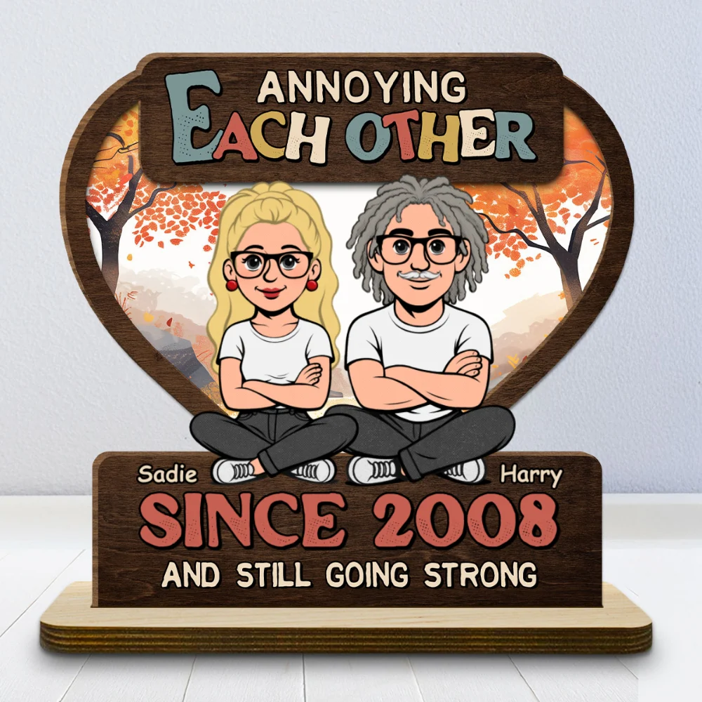 Love You Forever - Personalized Custom 2-Layer Wood Plaque With Flat Base - Image 6