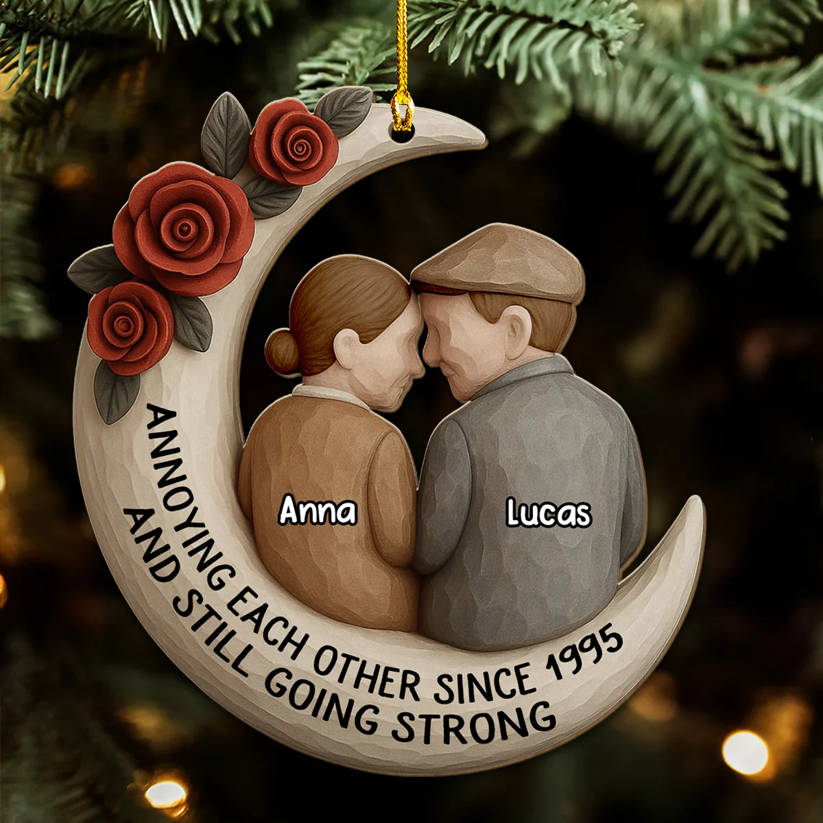 Love You Forever - Personalized Custom 3D Effect Wood Ornament - Image 2