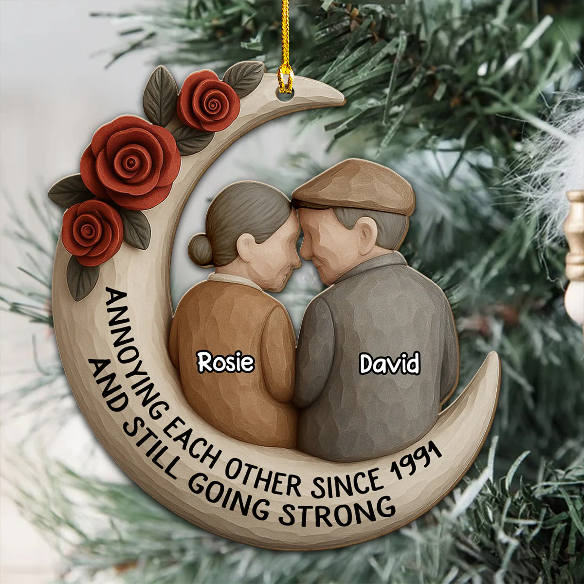 Love You Forever - Personalized Custom 3D Effect Wood Ornament - Image 3