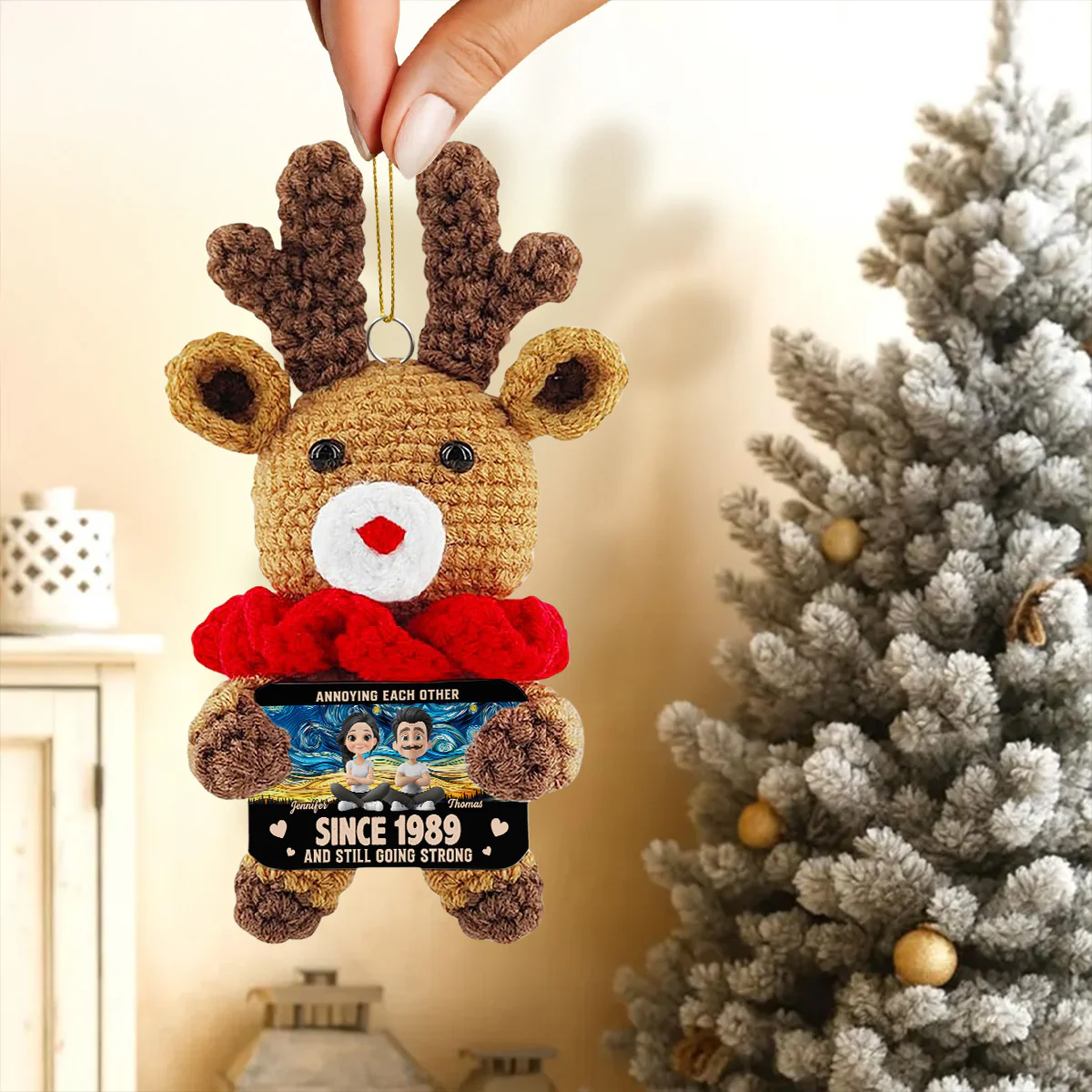 Love You Forever - Personalized Custom Deer Crocheted Ornament - Image 2