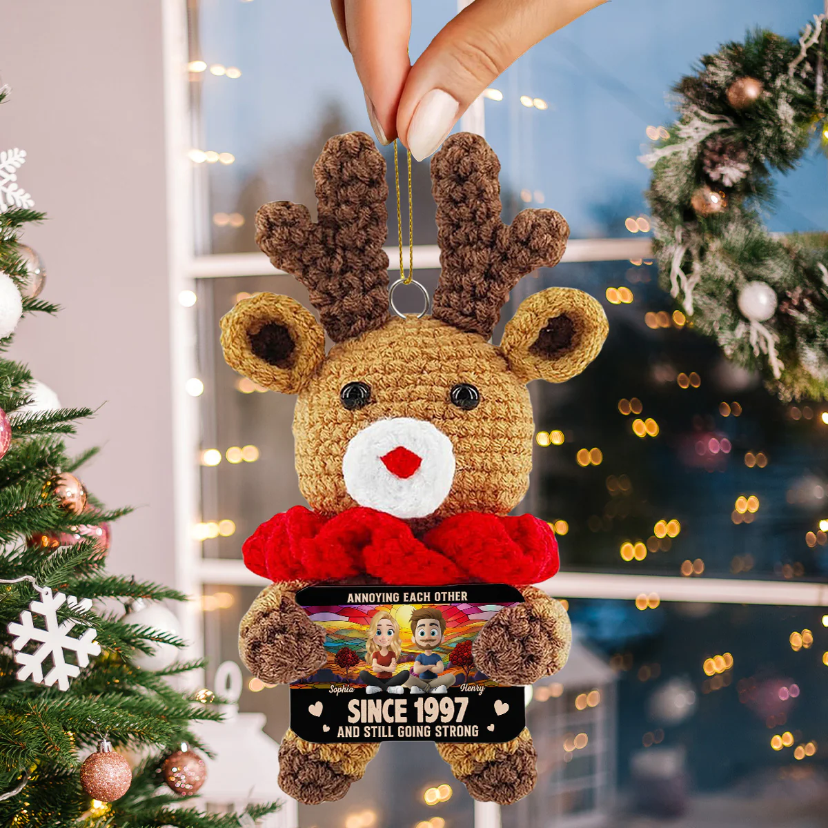 Love You Forever - Personalized Custom Deer Crocheted Ornament - Image 3