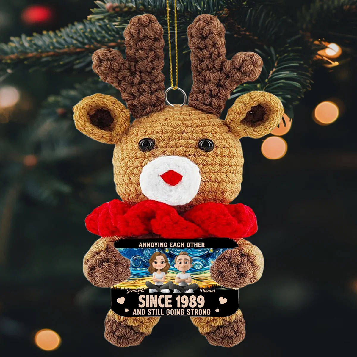 Love You Forever - Personalized Custom Deer Crocheted Ornament - Image 5