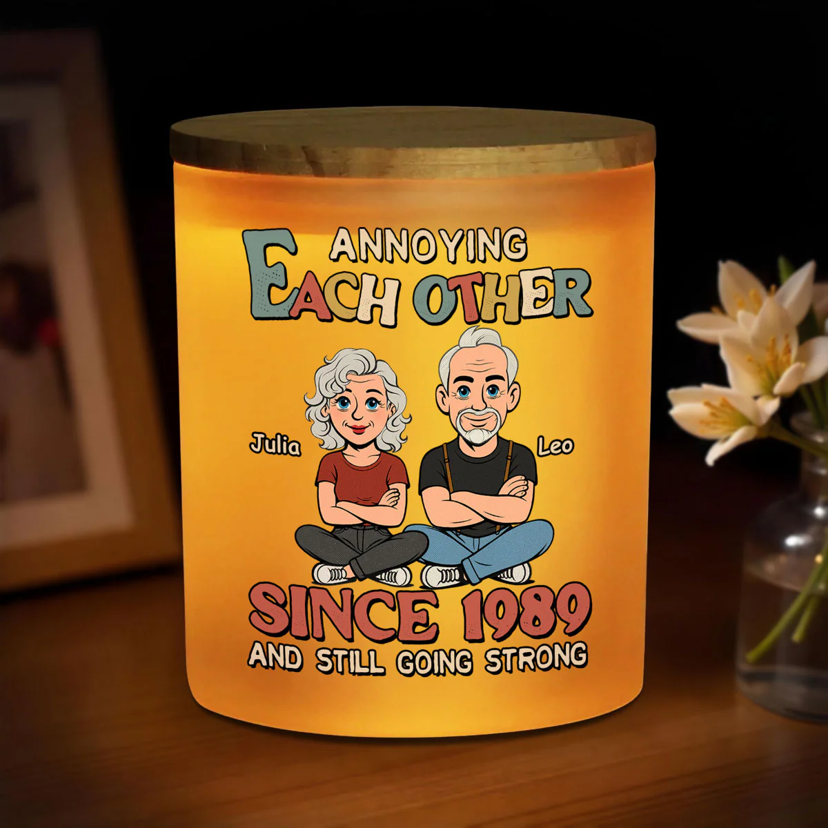 Love You Forever - Personalized Custom Glass Jar With LED Candle