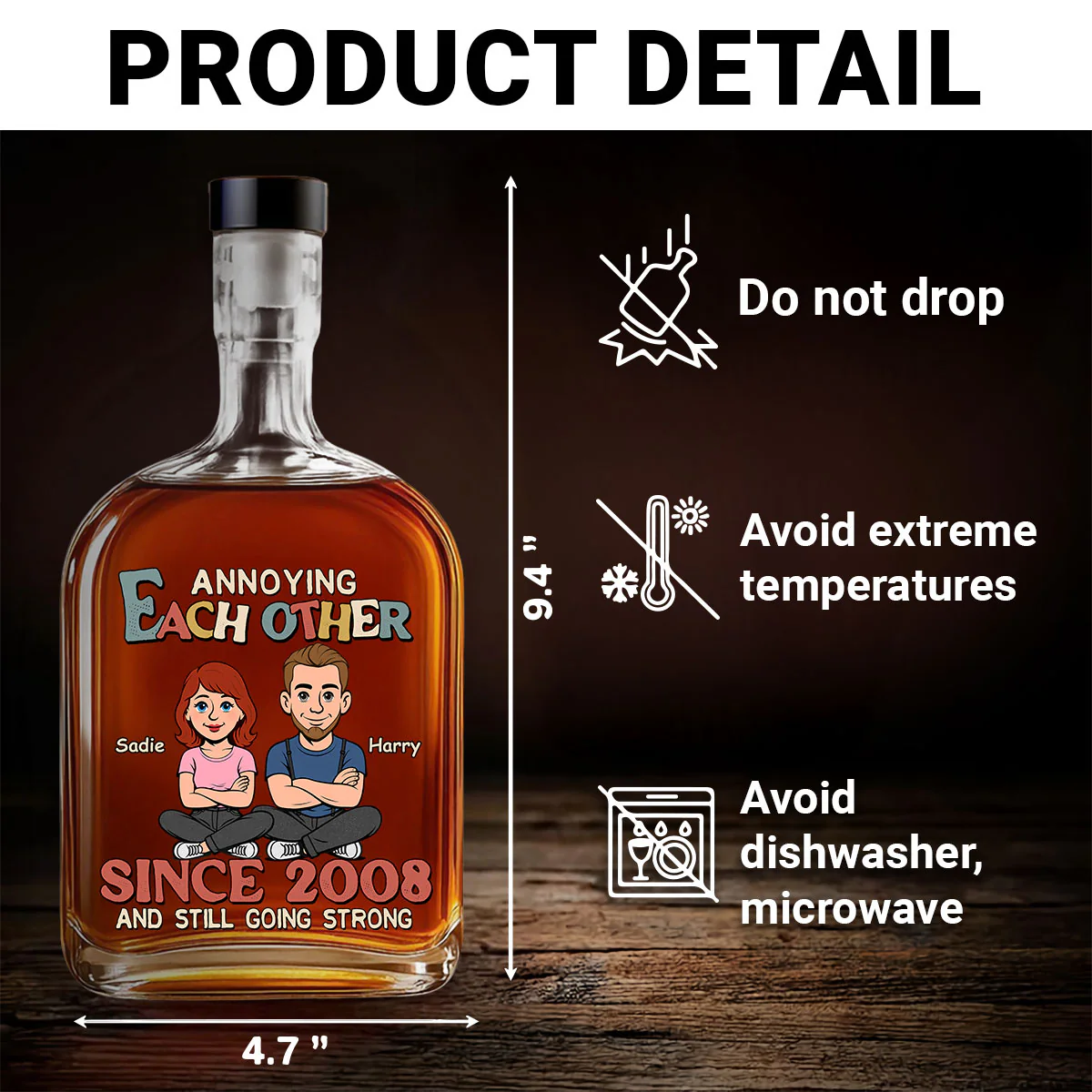 Love You Forever - Personalized Custom Spirits Decanter - Image 5