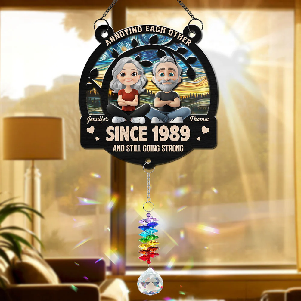 Love You Forever - Personalized Custom Suncatcher With Crystal Rainbow Charm - Image 4
