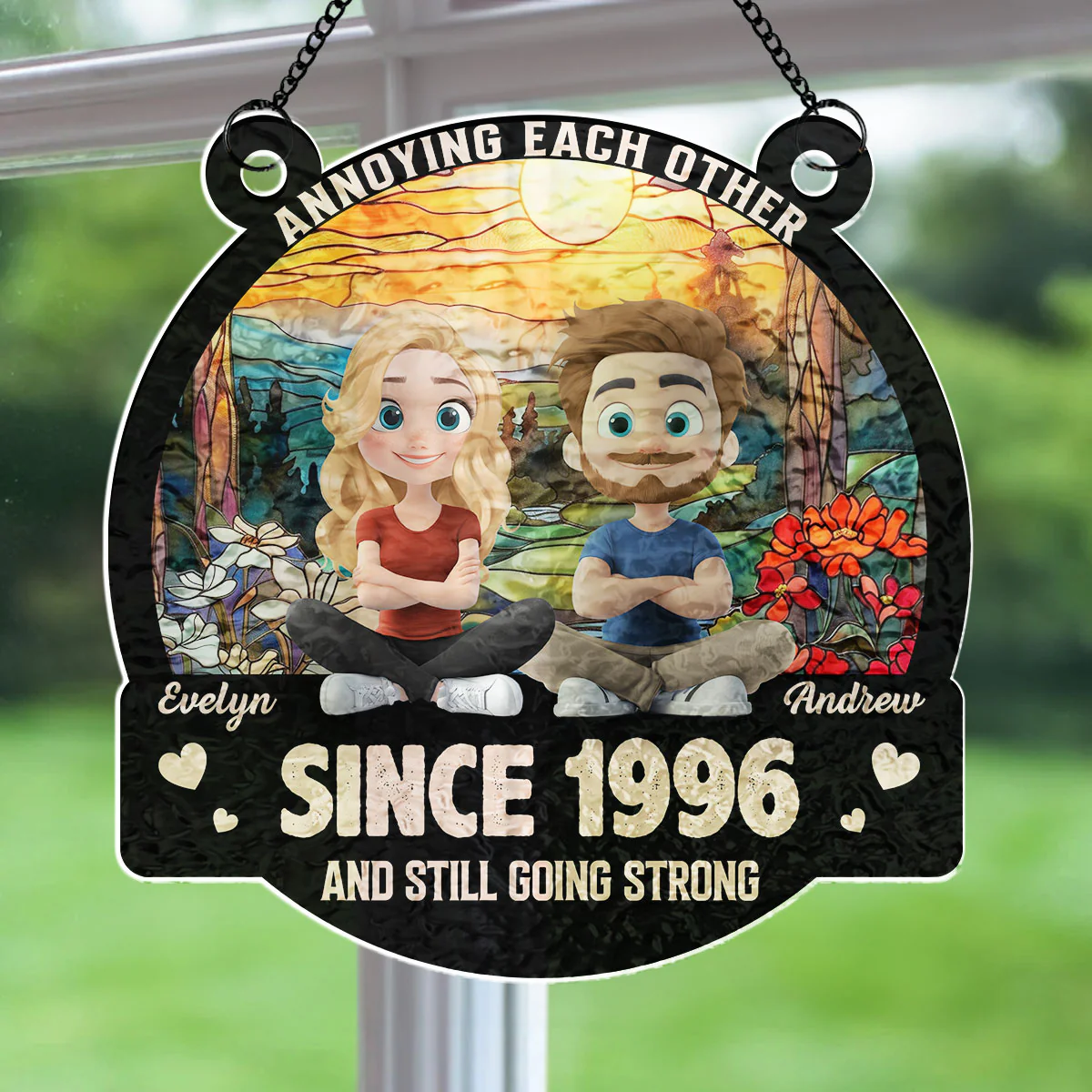 Love You Forever - Personalized Custom Wavy Suncatcher - Image 4