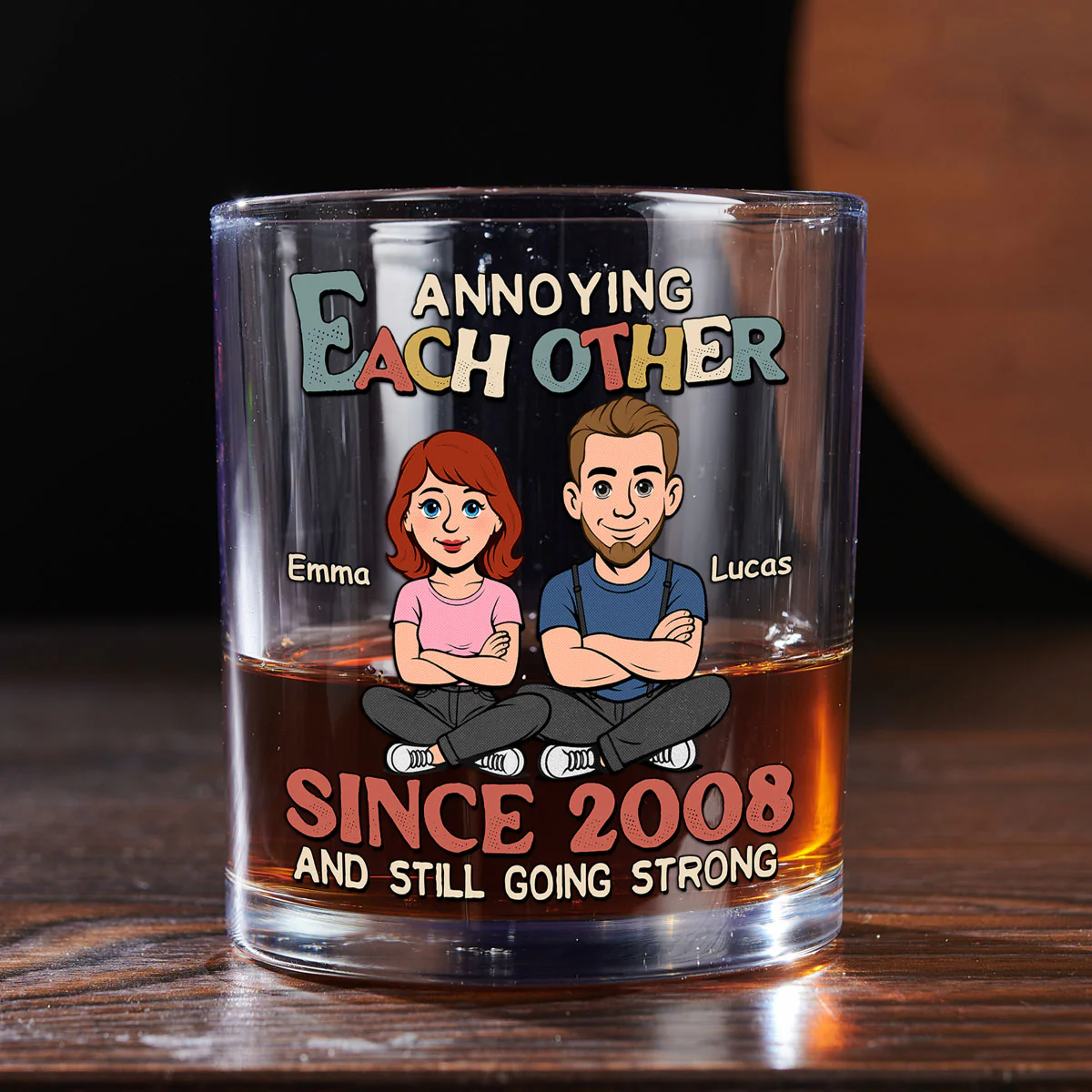 Love You Forever - Personalized Custom Whiskey Glass - Image 4