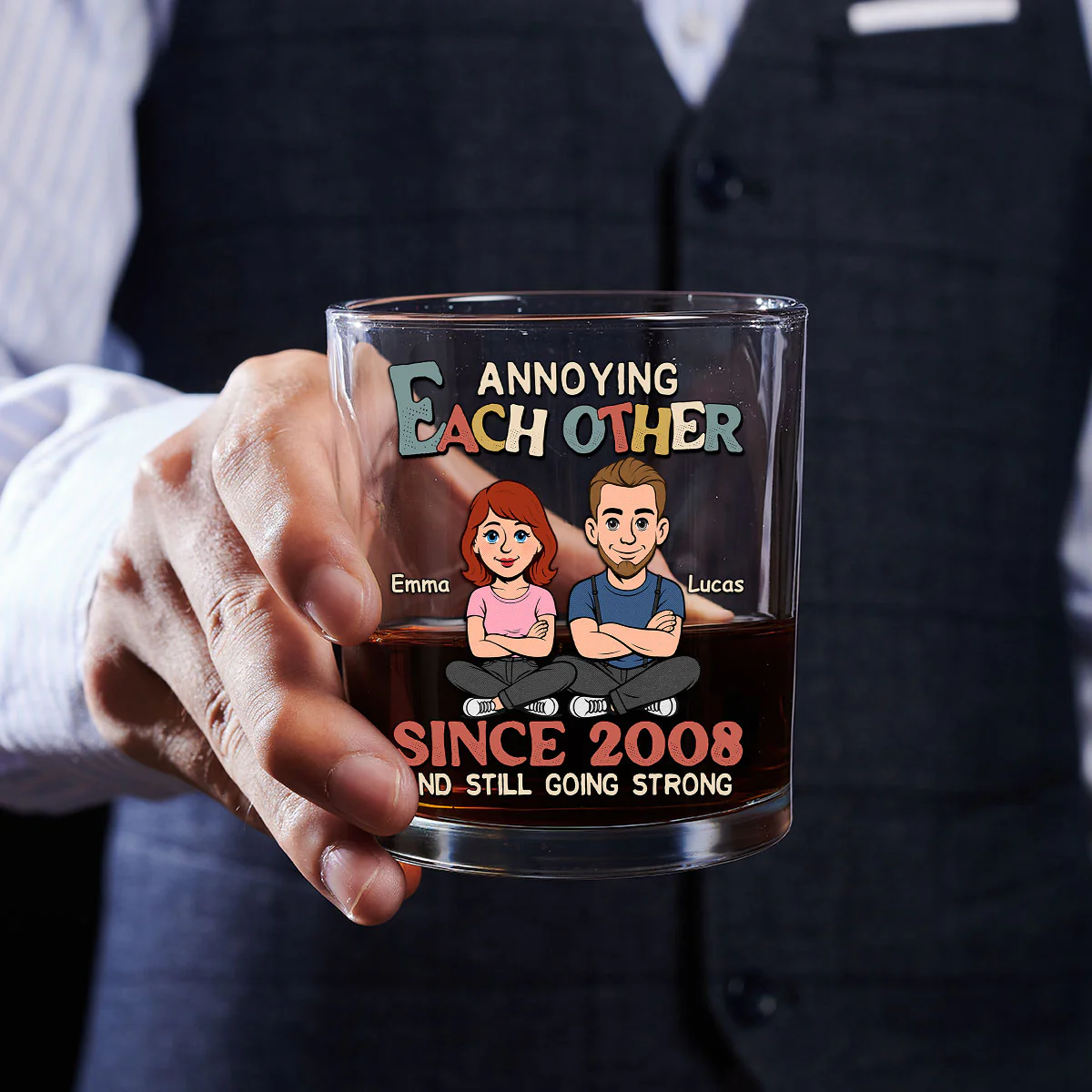 Love You Forever - Personalized Custom Whiskey Glass - Image 5