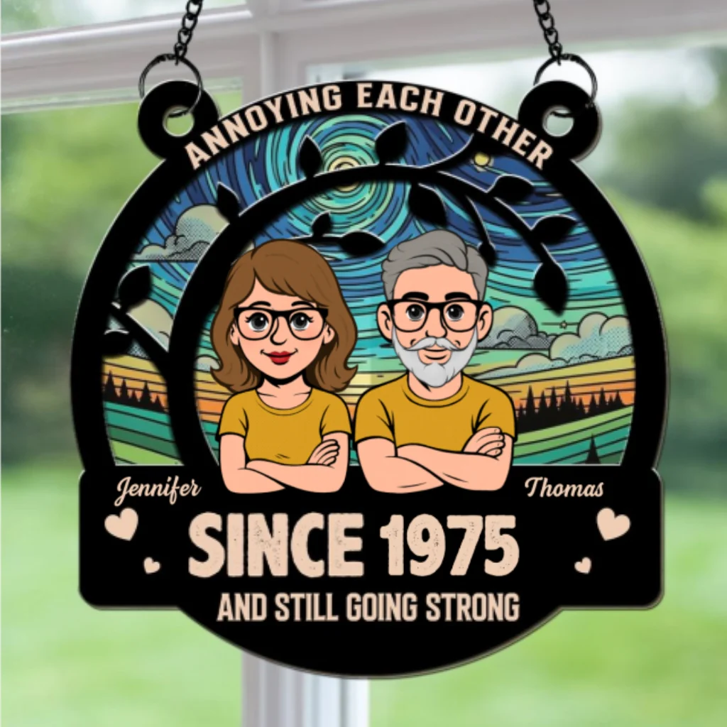 Love You Forever Retro - Personalized Custom Suncatcher - Image 6