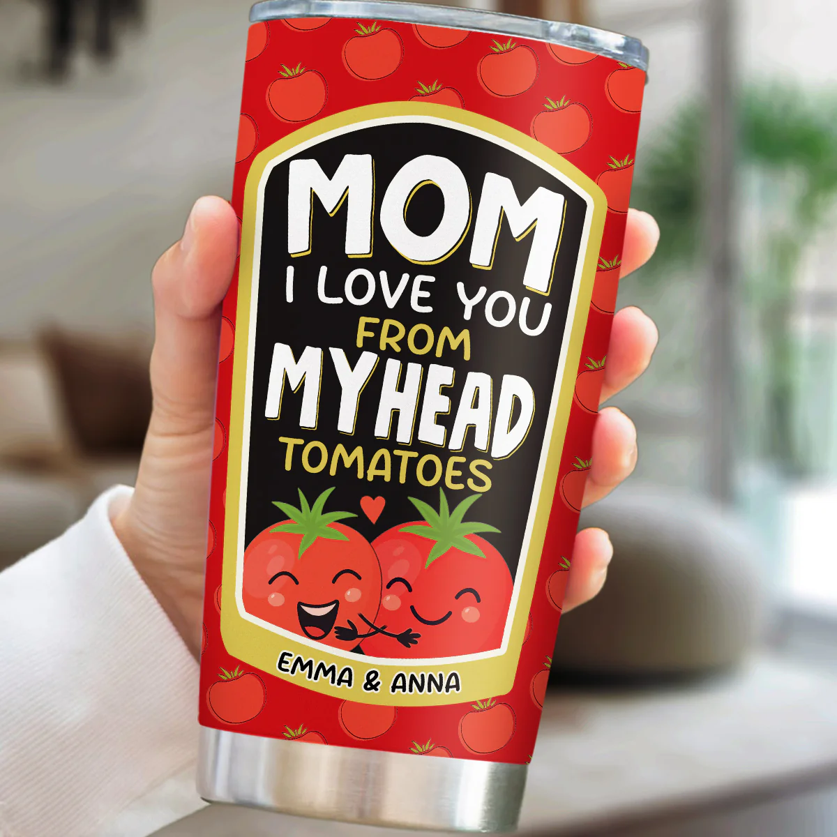Love You From My Head Tomatoes - Personalized Custom Tumbler - Image 2