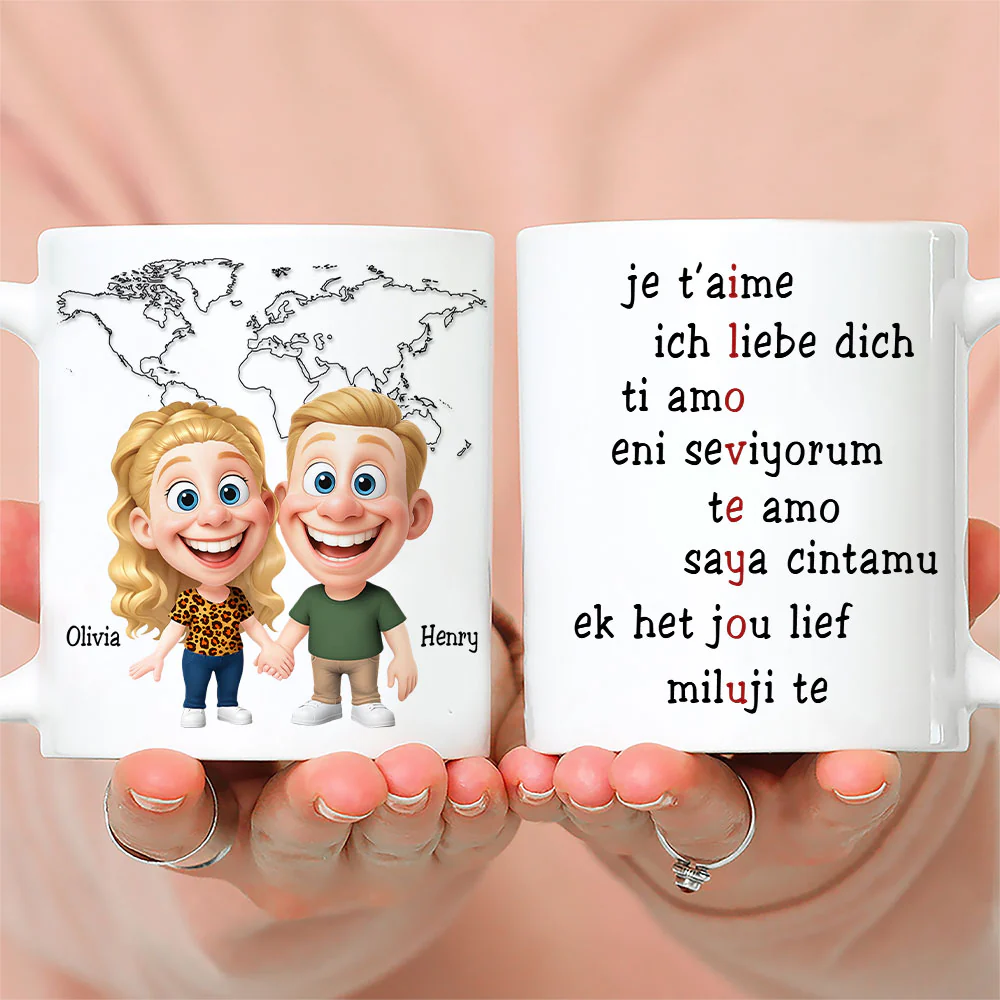 Love You In Every Language - Personalized Custom Coffee Mug - Image 3