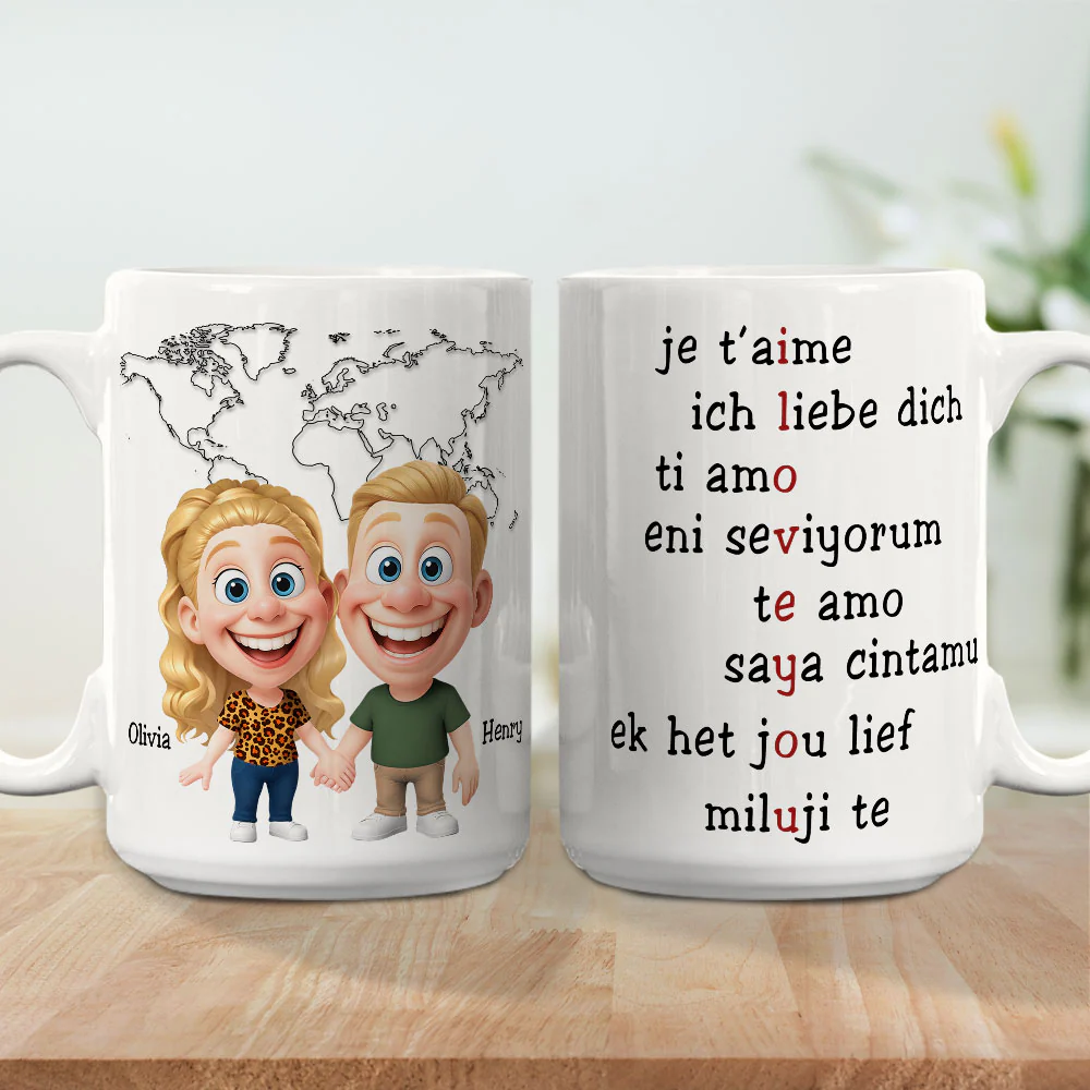 Love You In Every Language - Personalized Custom Coffee Mug - Image 7