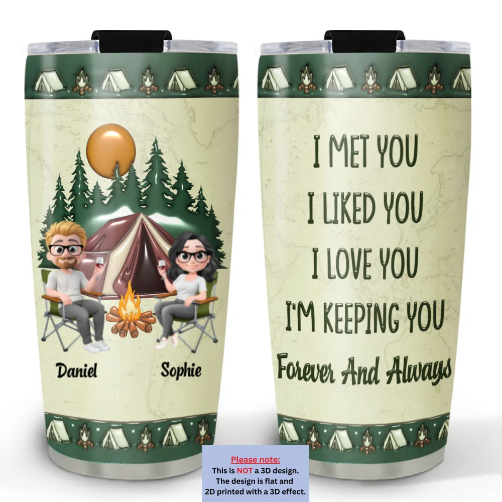 Love You Keeping You - Personalized Custom 3D Inflated Effect Tumbler - Image 5