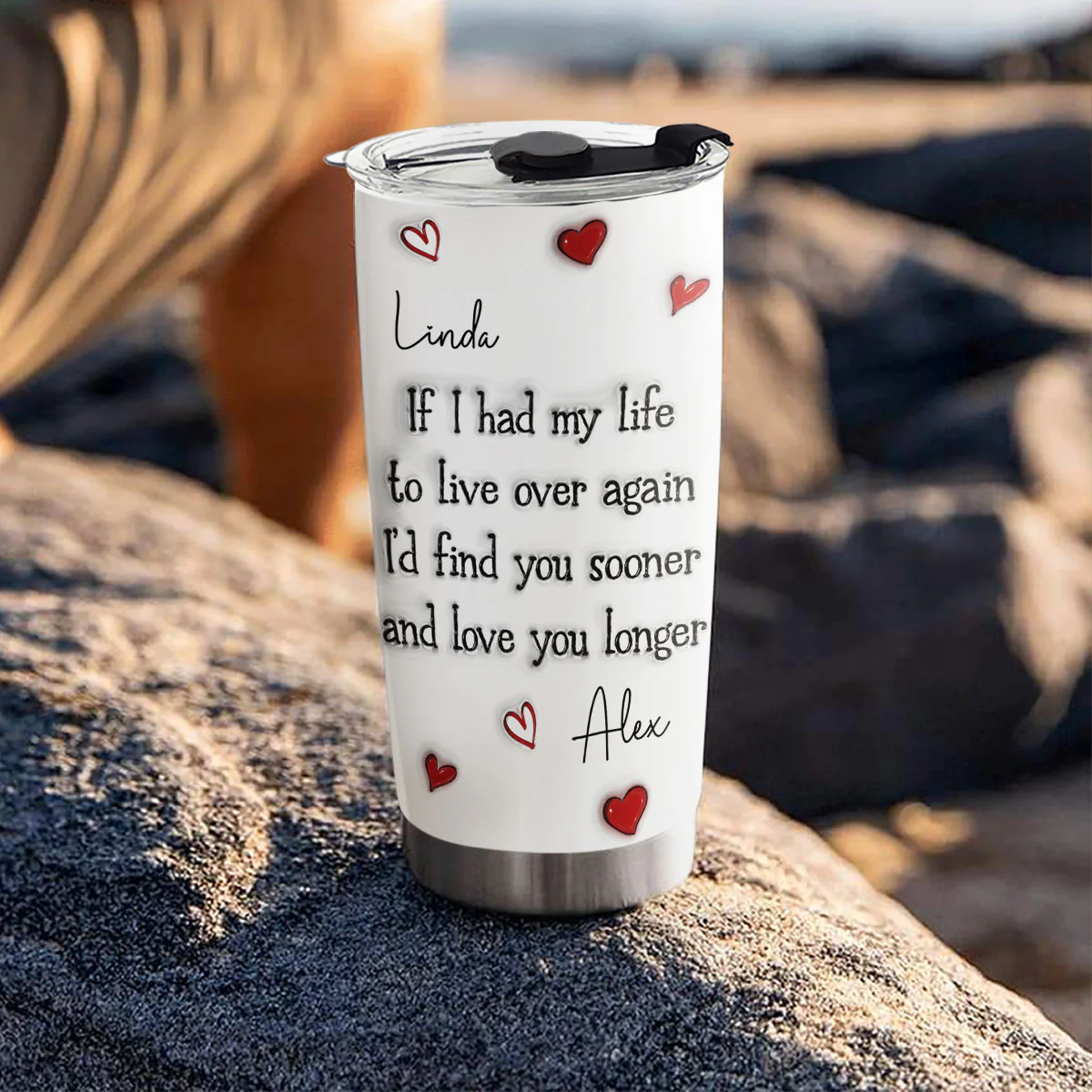 Love You Longer - Personalized Custom 3D Inflated Effect Tumbler - Image 3