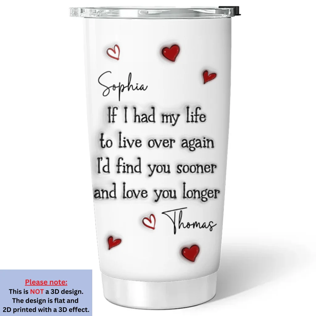 Love You Longer - Personalized Custom 3D Inflated Effect Tumbler - Image 5