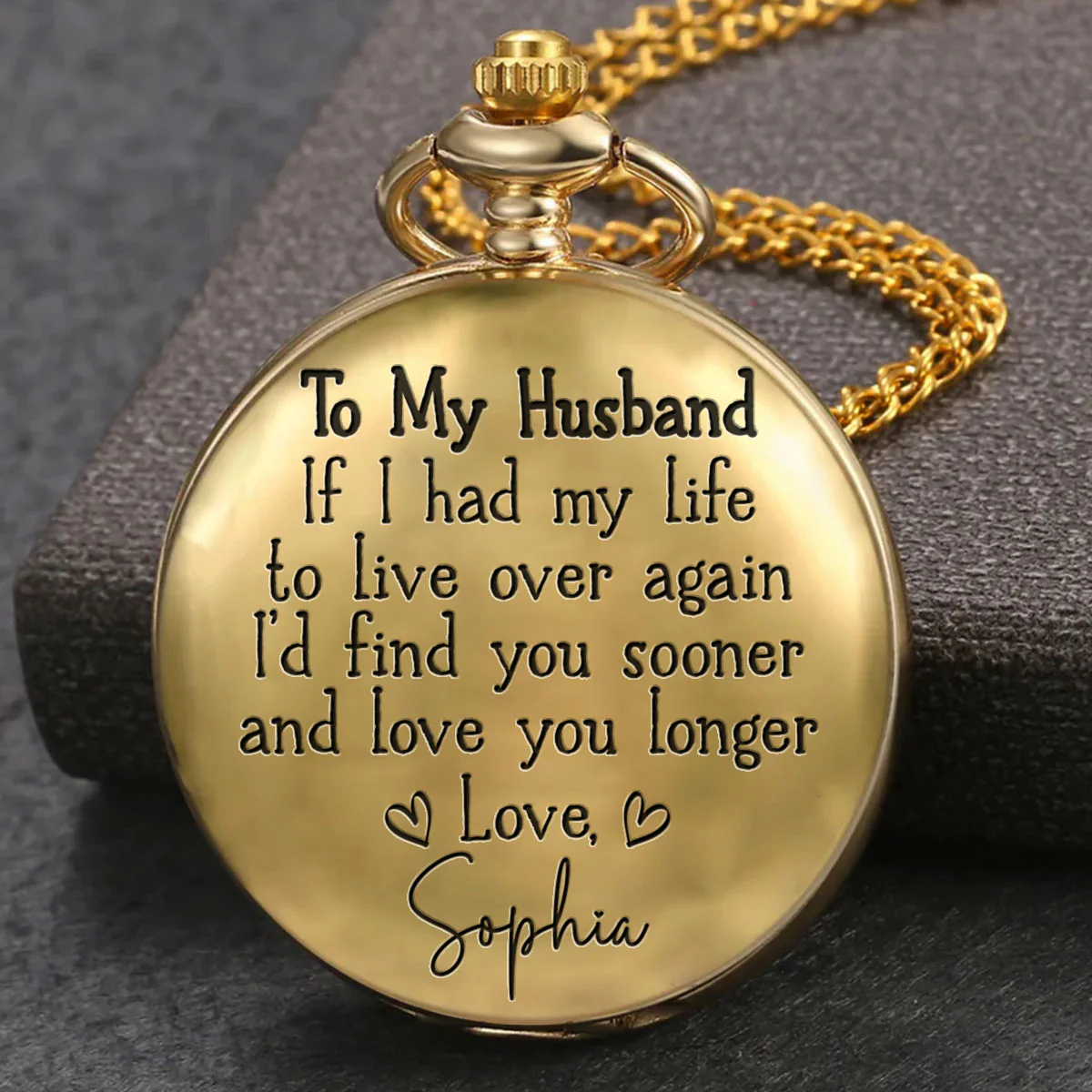 Love You Longer - Personalized Custom Pocket Watch