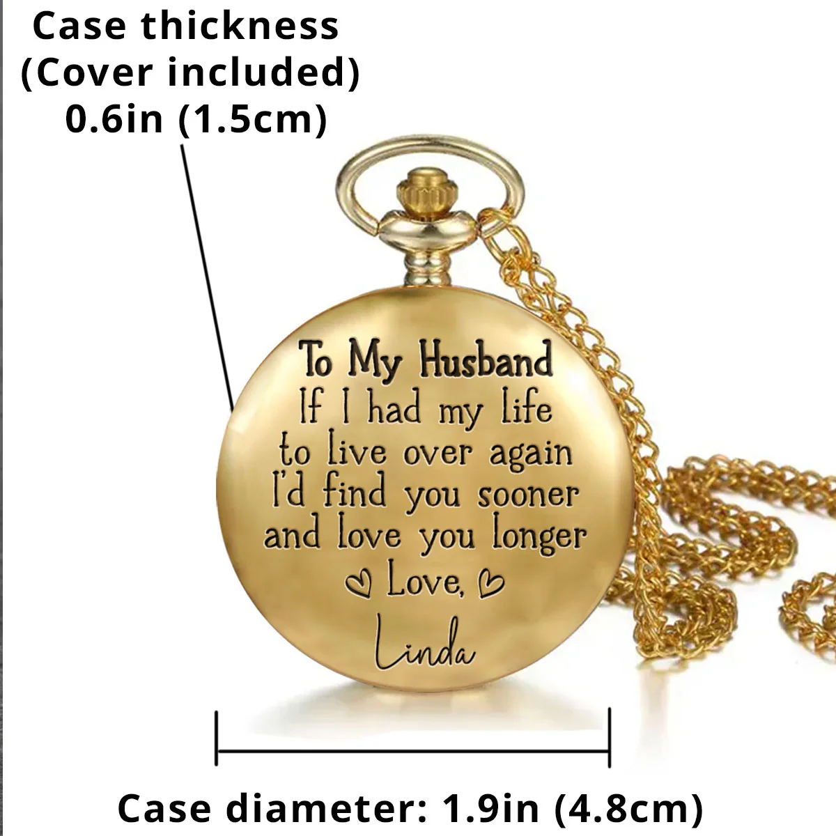 Love You Longer - Personalized Custom Pocket Watch - Image 6