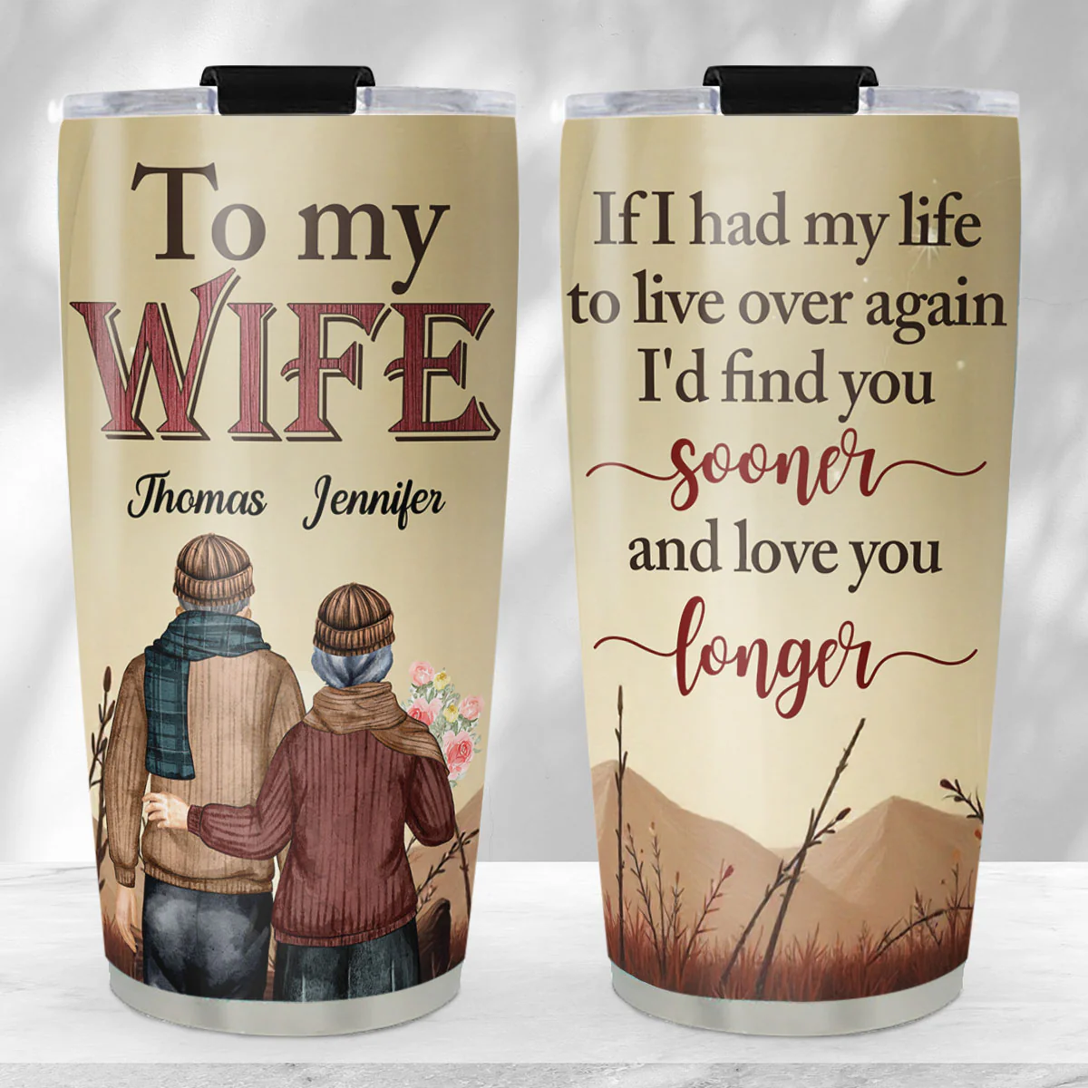 Love You Longer - Personalized Custom Tumbler - Image 2