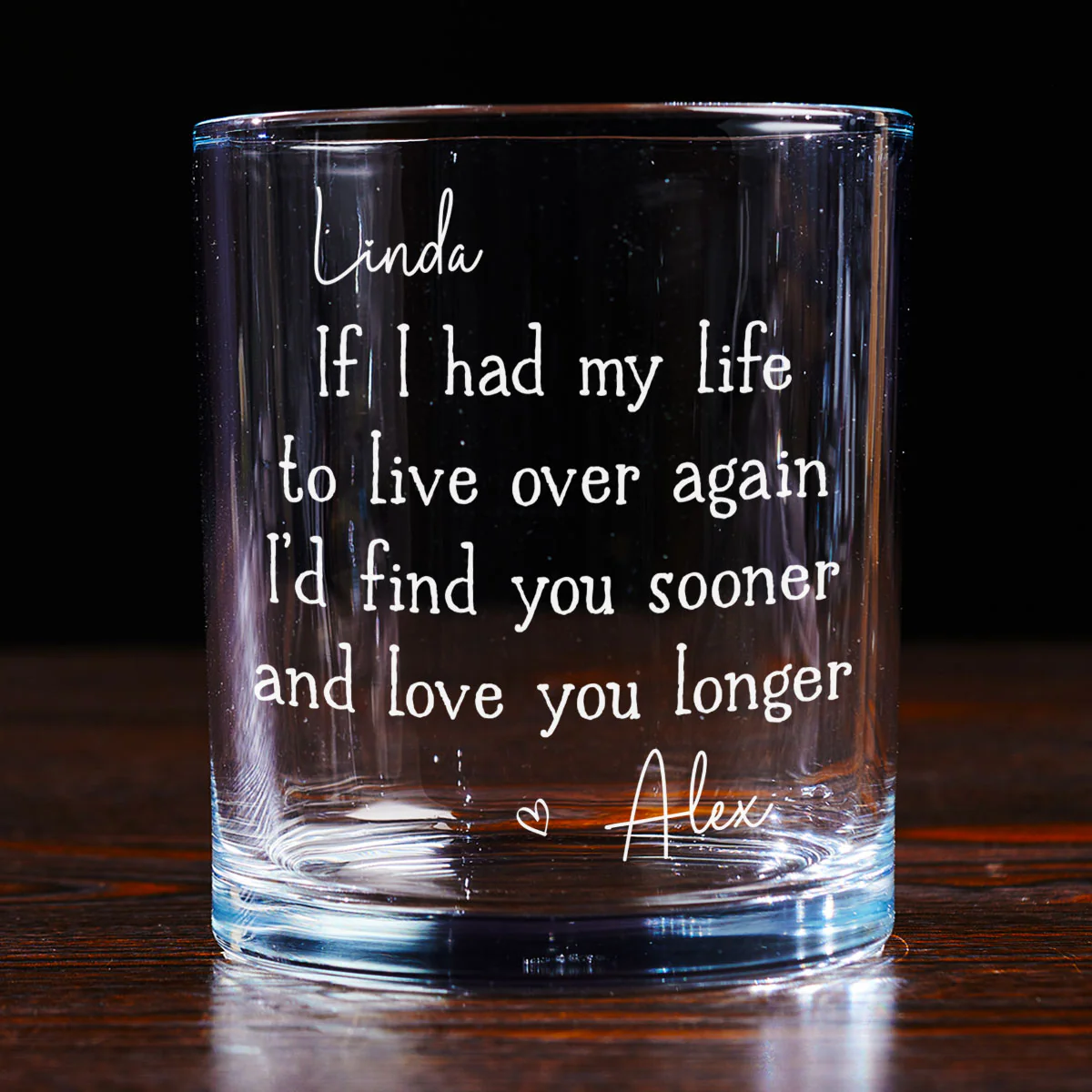 Love You Longer - Personalized Custom Whiskey Glass - Image 4