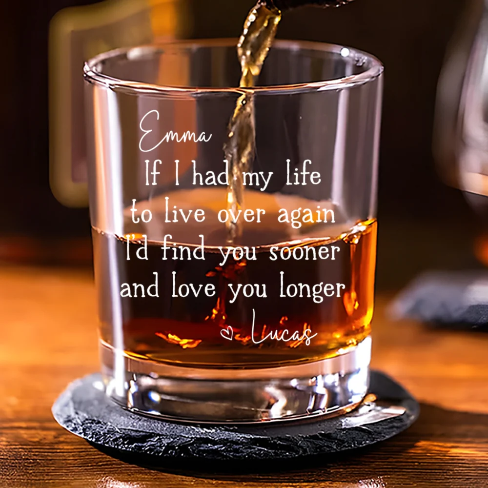 Love You Longer - Personalized Custom Whiskey Glass - Image 6