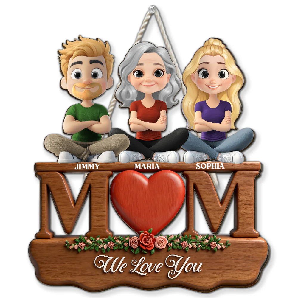 Love You Mom - Personalized Custom Wood Sign