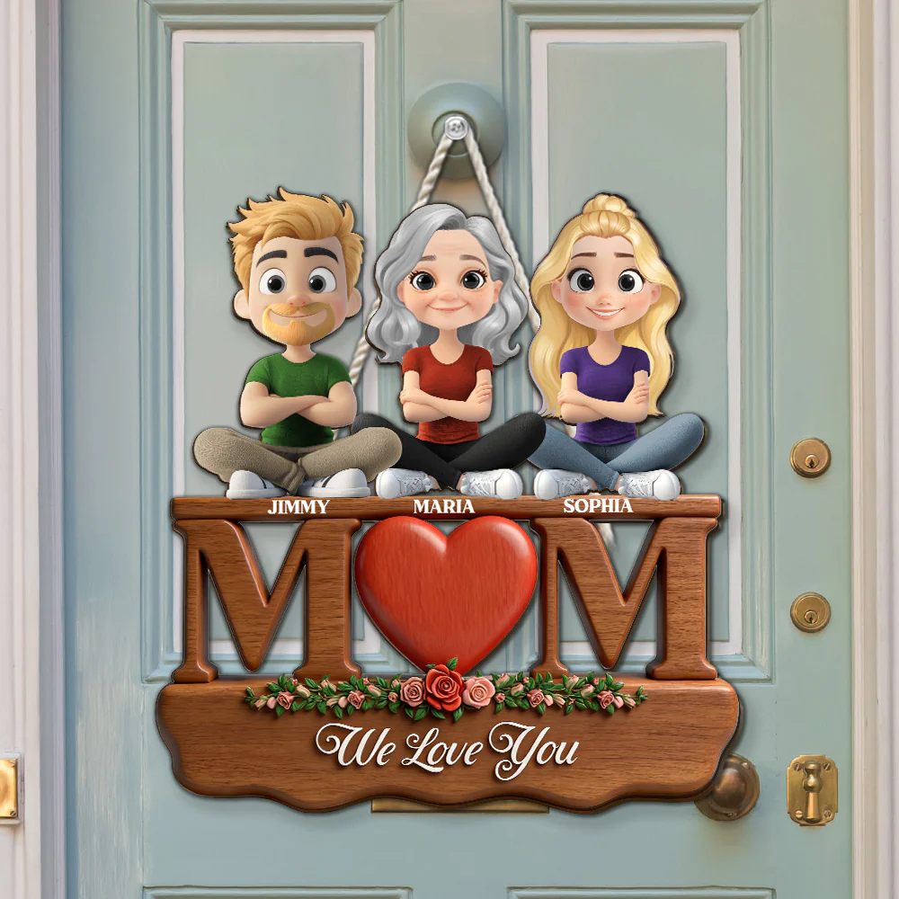 Love You Mom - Personalized Custom Wood Sign - Image 2