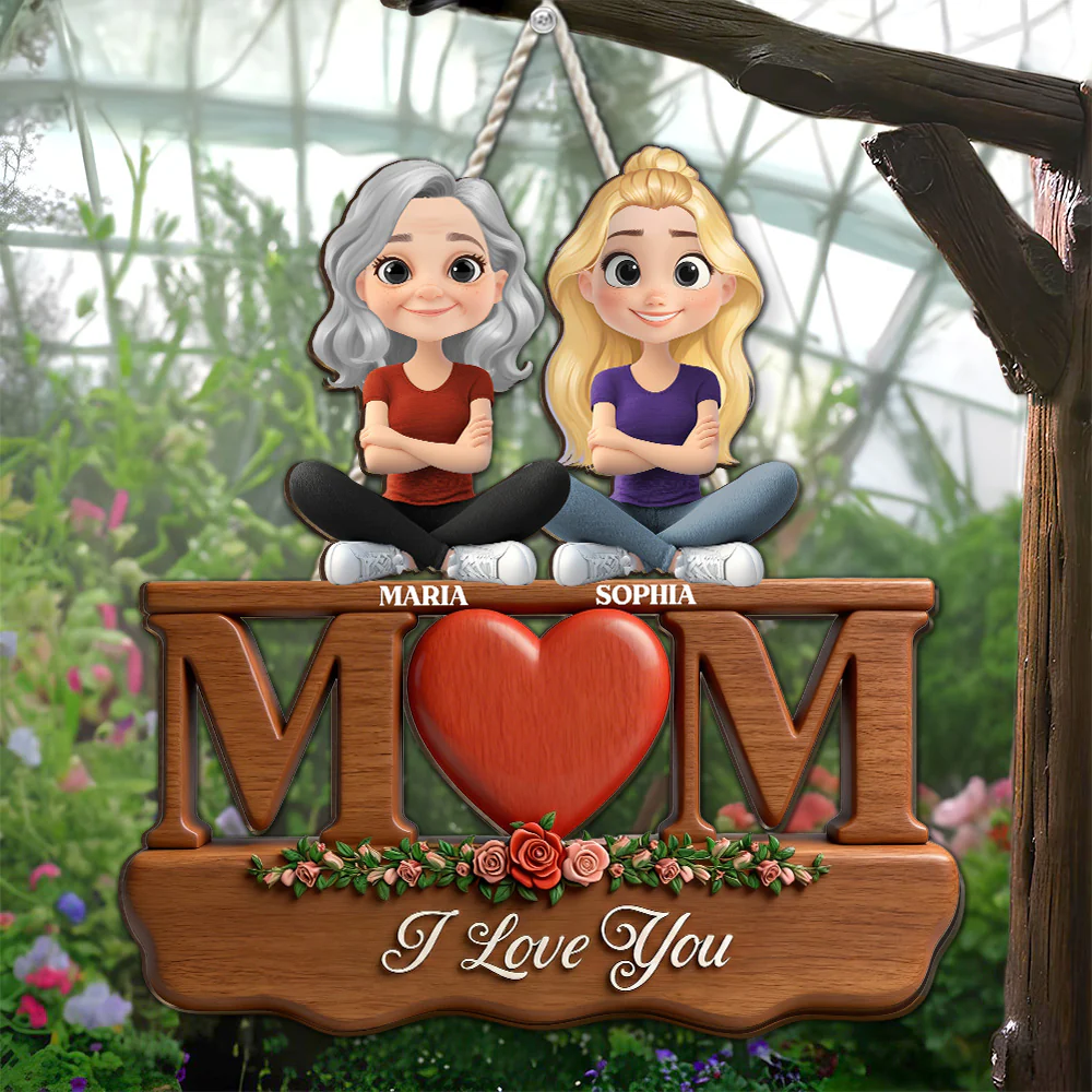 Love You Mom - Personalized Custom Wood Sign - Image 6