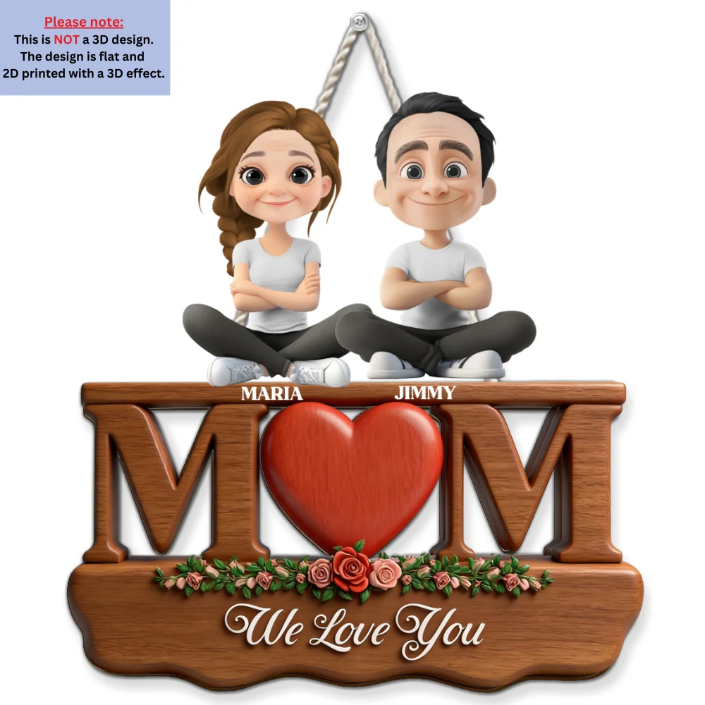 Love You Mom - Personalized Custom Wood Sign - Image 7