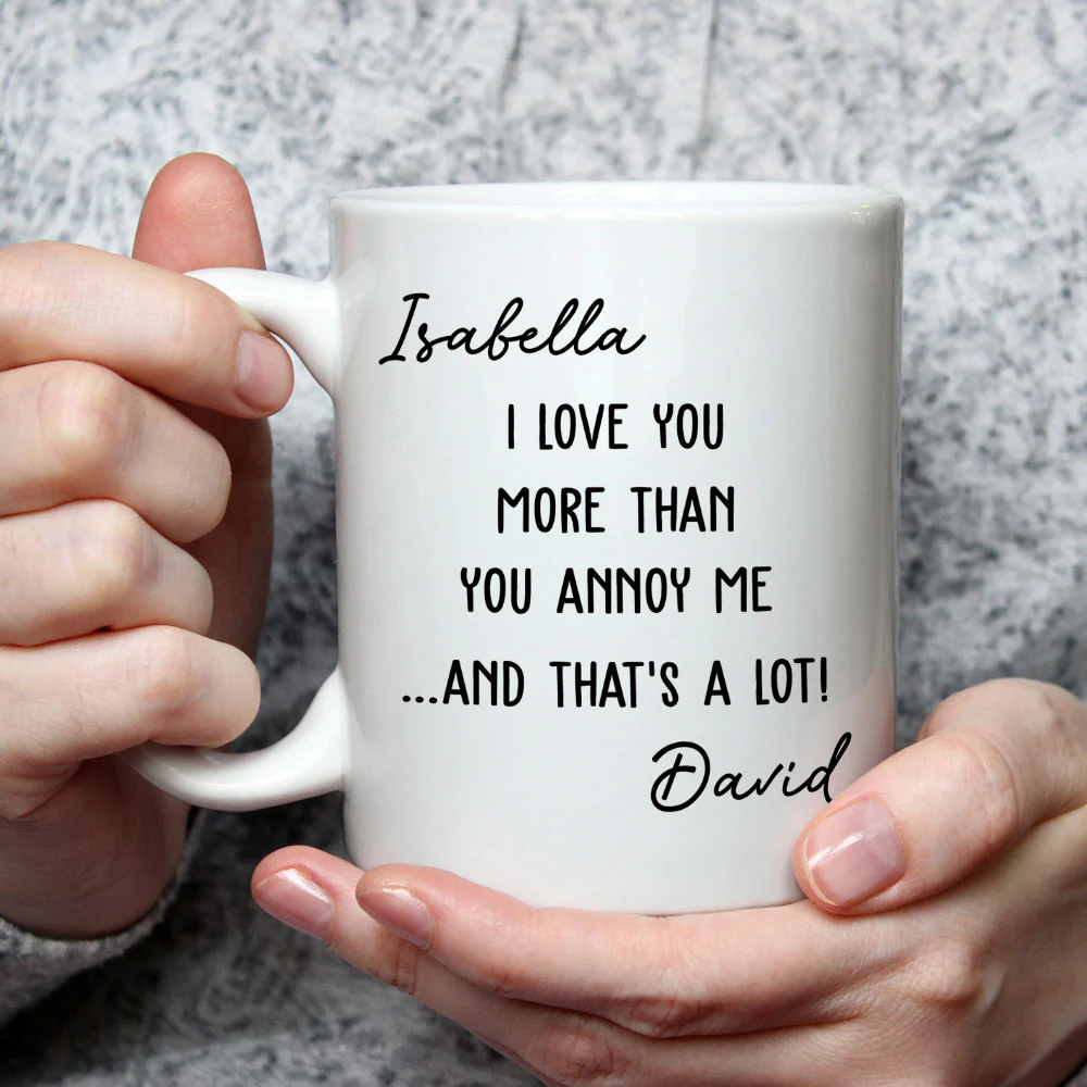 Love You More - Personalized Custom Coffee Mug - Image 3