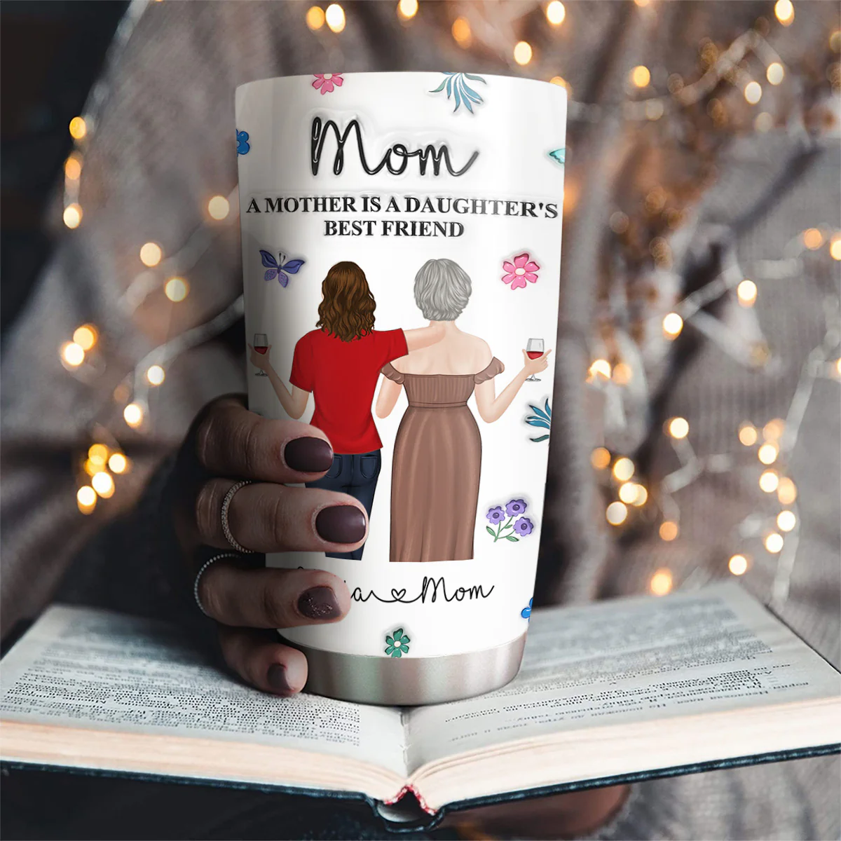Love You More Than Words - Personalized Custom 3D Inflated Effect Tumbler - Image 2