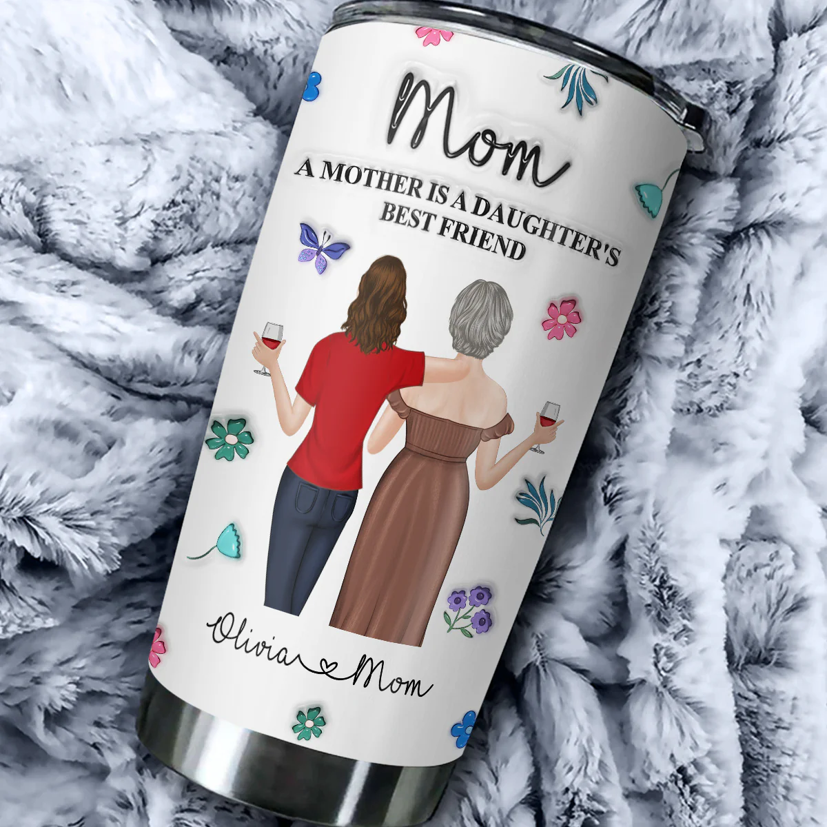 Love You More Than Words - Personalized Custom 3D Inflated Effect Tumbler - Image 5