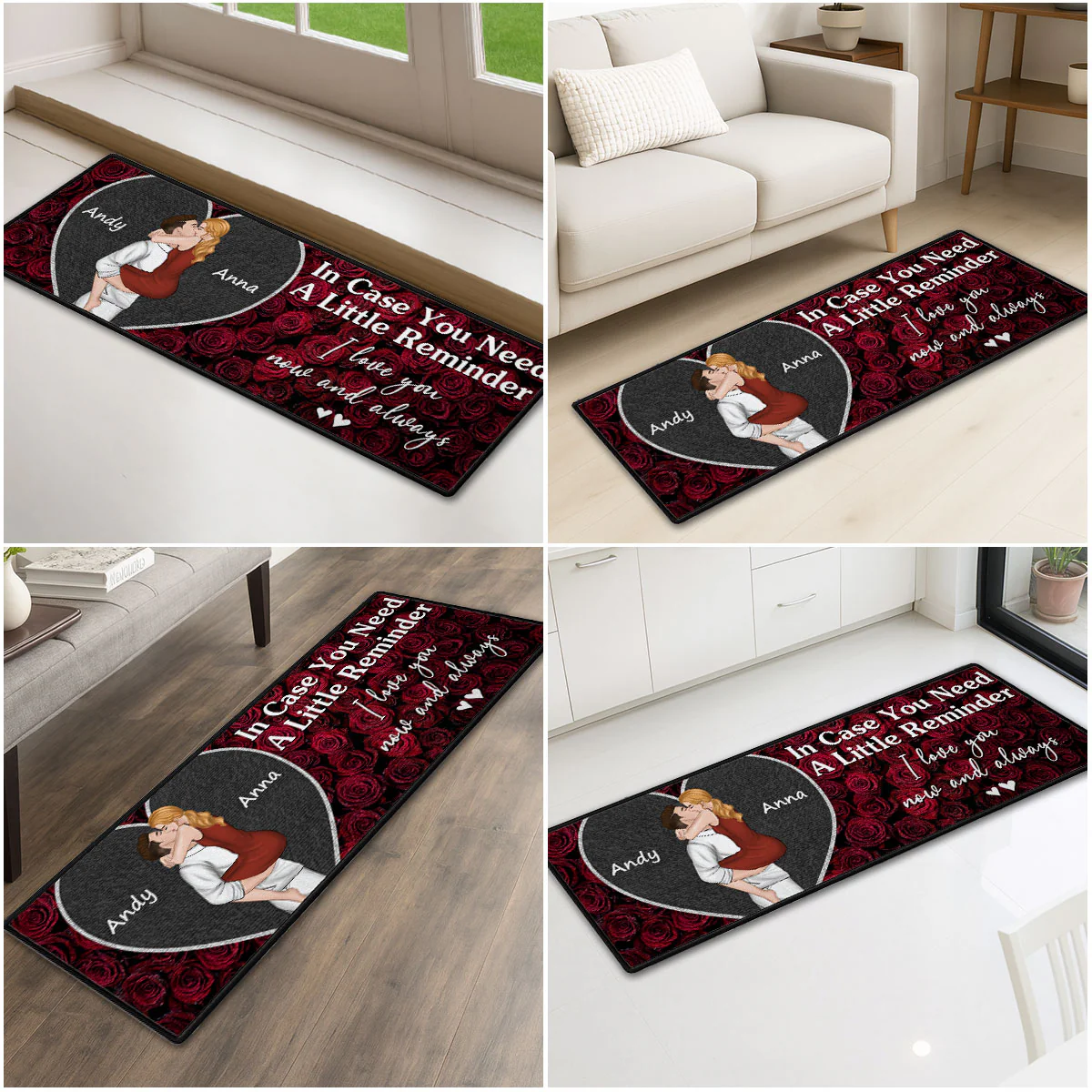 Love You Now And Always - Personalized Custom Runner Rug - Image 3