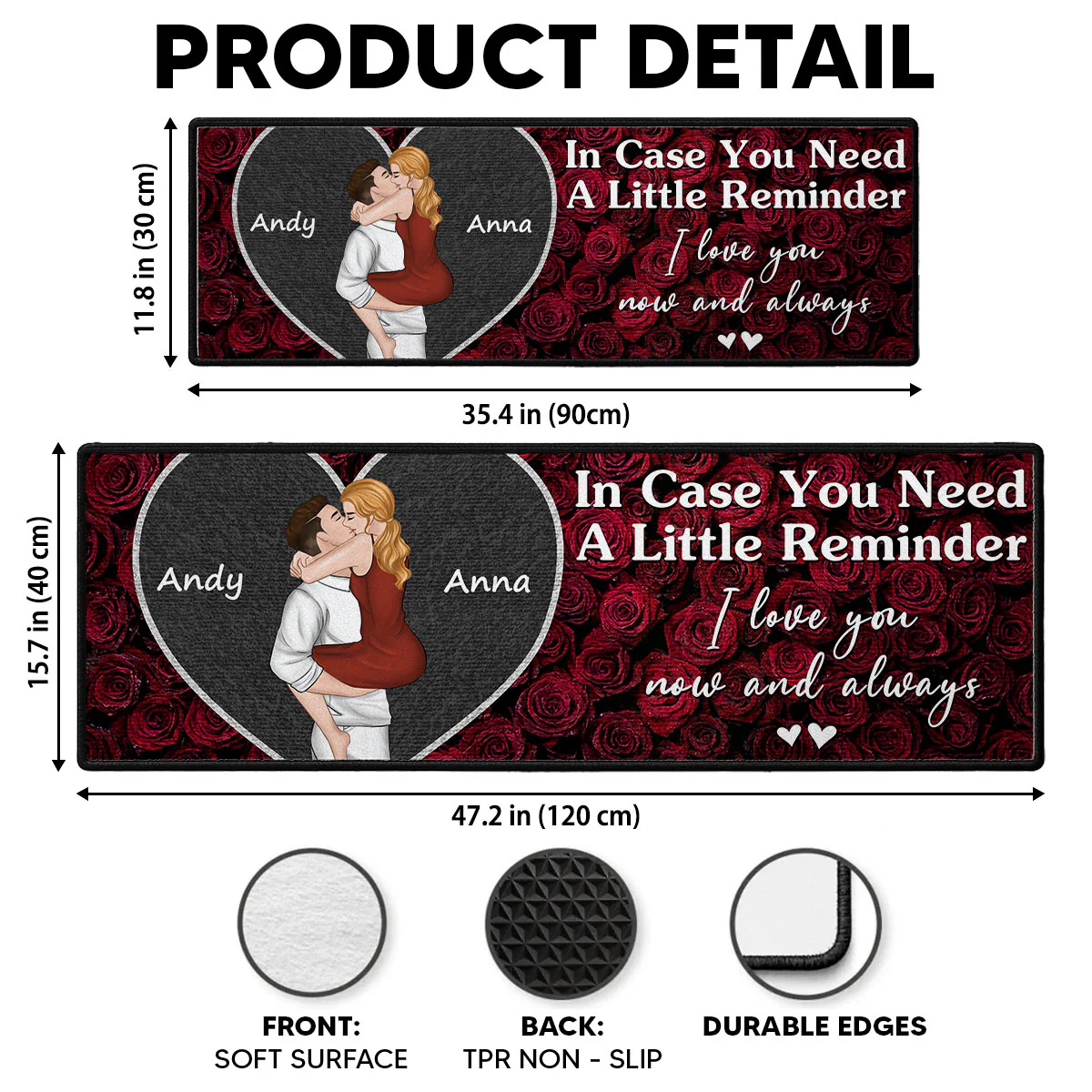 Love You Now And Always - Personalized Custom Runner Rug - Image 8