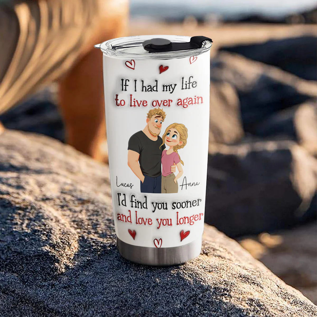 Love You So Much - Personalized Custom 3D Inflated Effect Tumbler - Image 2