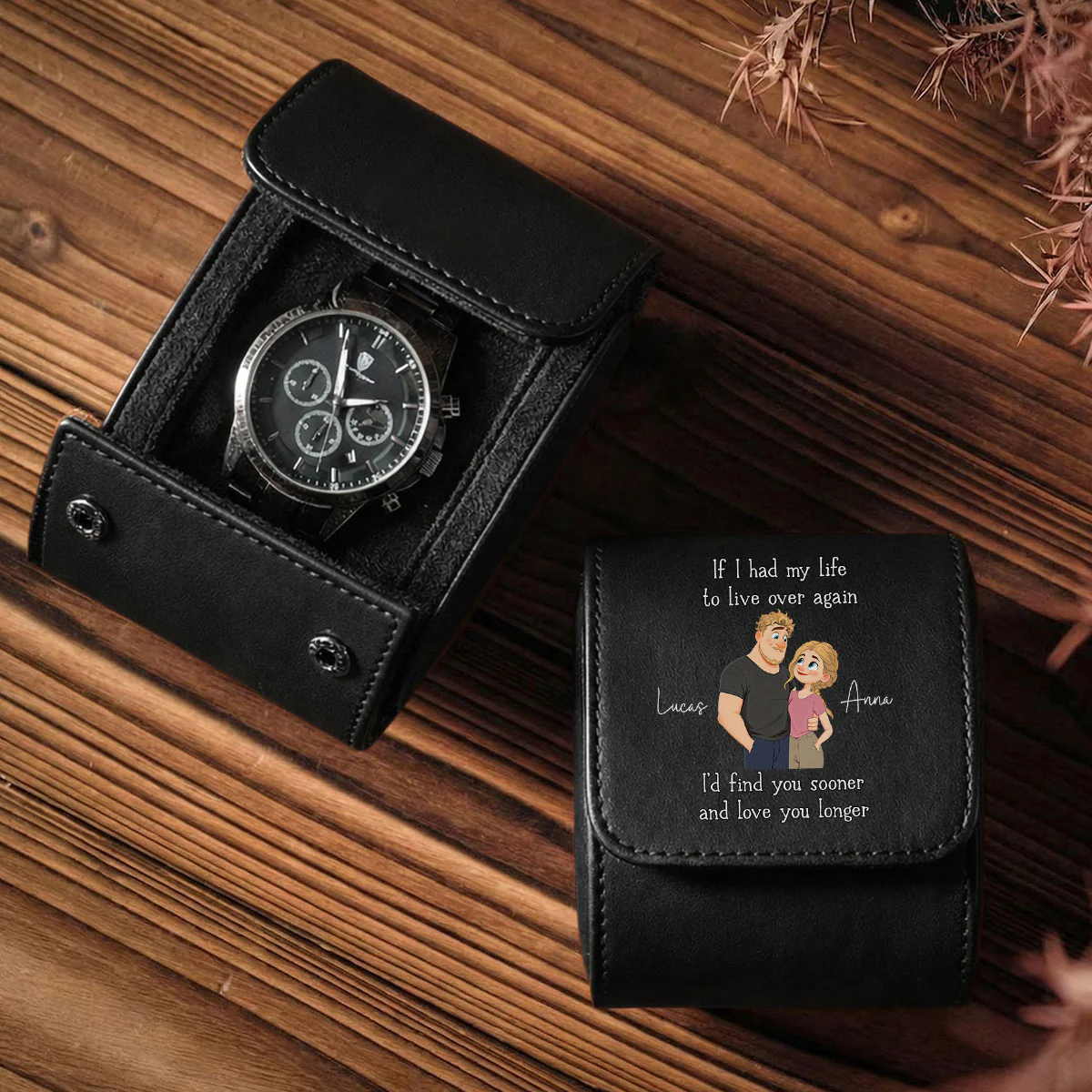 Love You So Much - Personalized Custom Leather Watch Case - Image 2