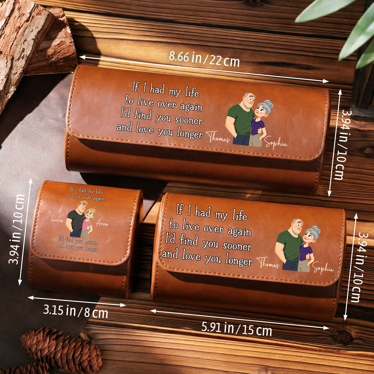 Love You So Much - Personalized Custom Leather Watch Case - Image 5