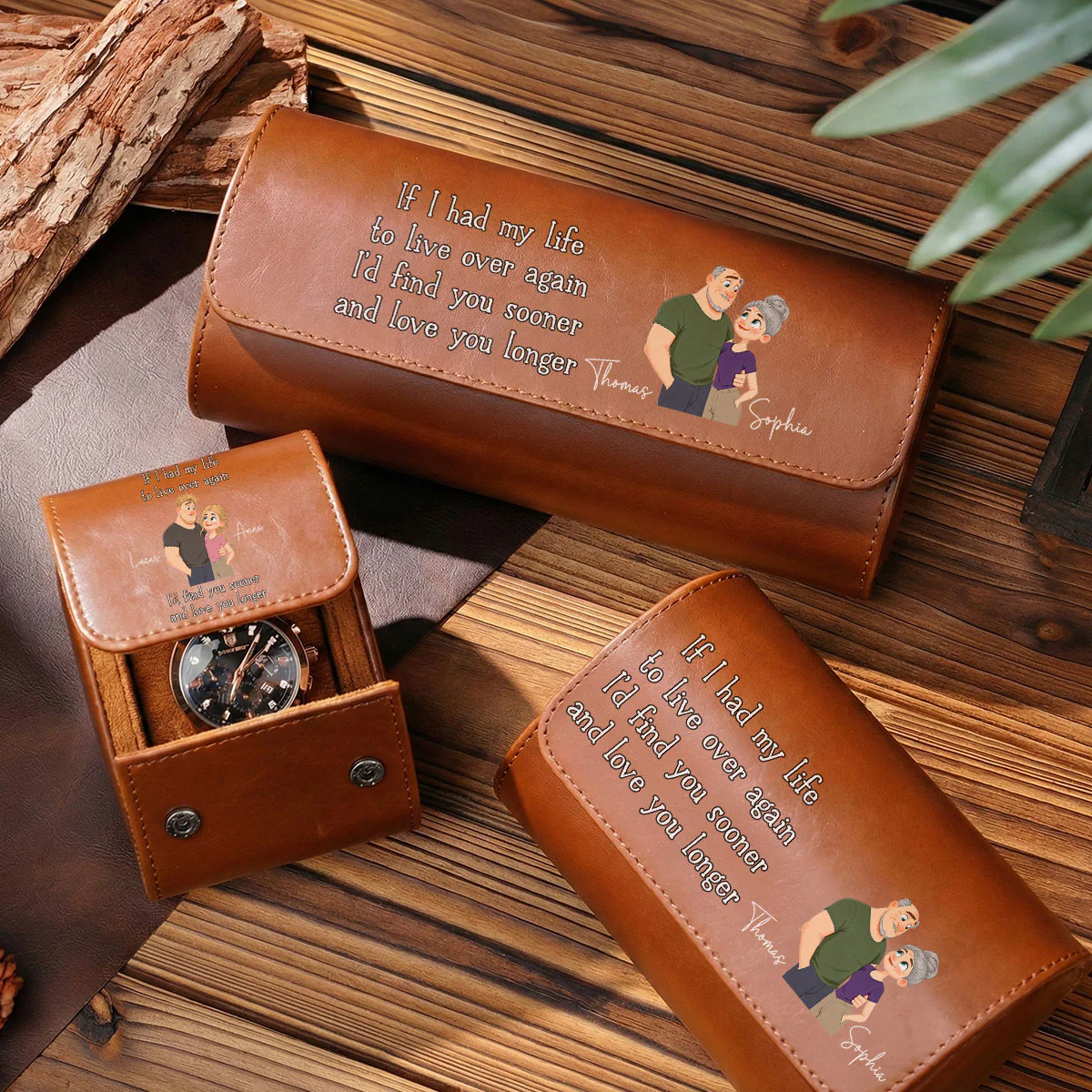 Love You So Much - Personalized Custom Leather Watch Case - Image 6