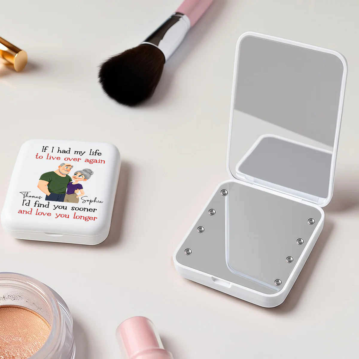 Love You So Much - Personalized Custom LED Pocket Mirror - Image 3