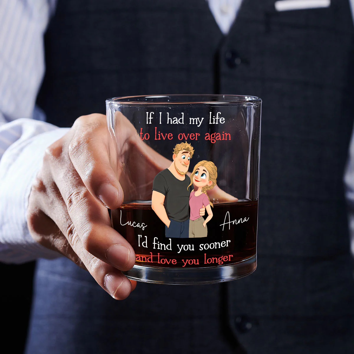 Love You So Much - Personalized Custom Whiskey Glass - Image 5