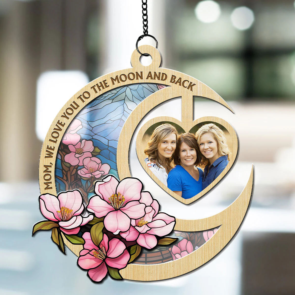 Love You The Moon And Back - Personalized Custom Suncatcher - Image 3