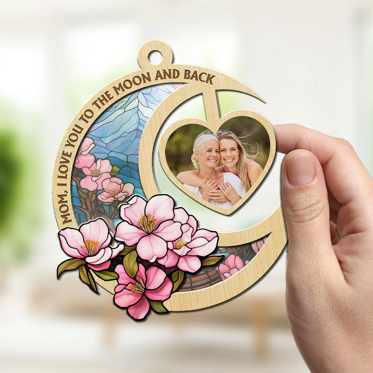 Love You The Moon And Back - Personalized Custom Suncatcher - Image 4