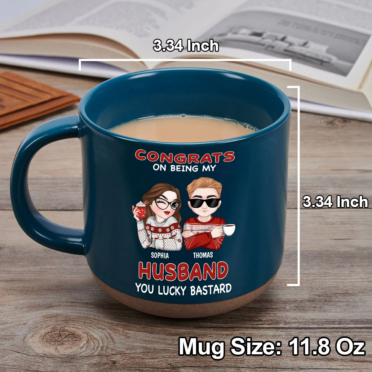 Love You Then - Personalized Custom Pottery Mug - Image 4