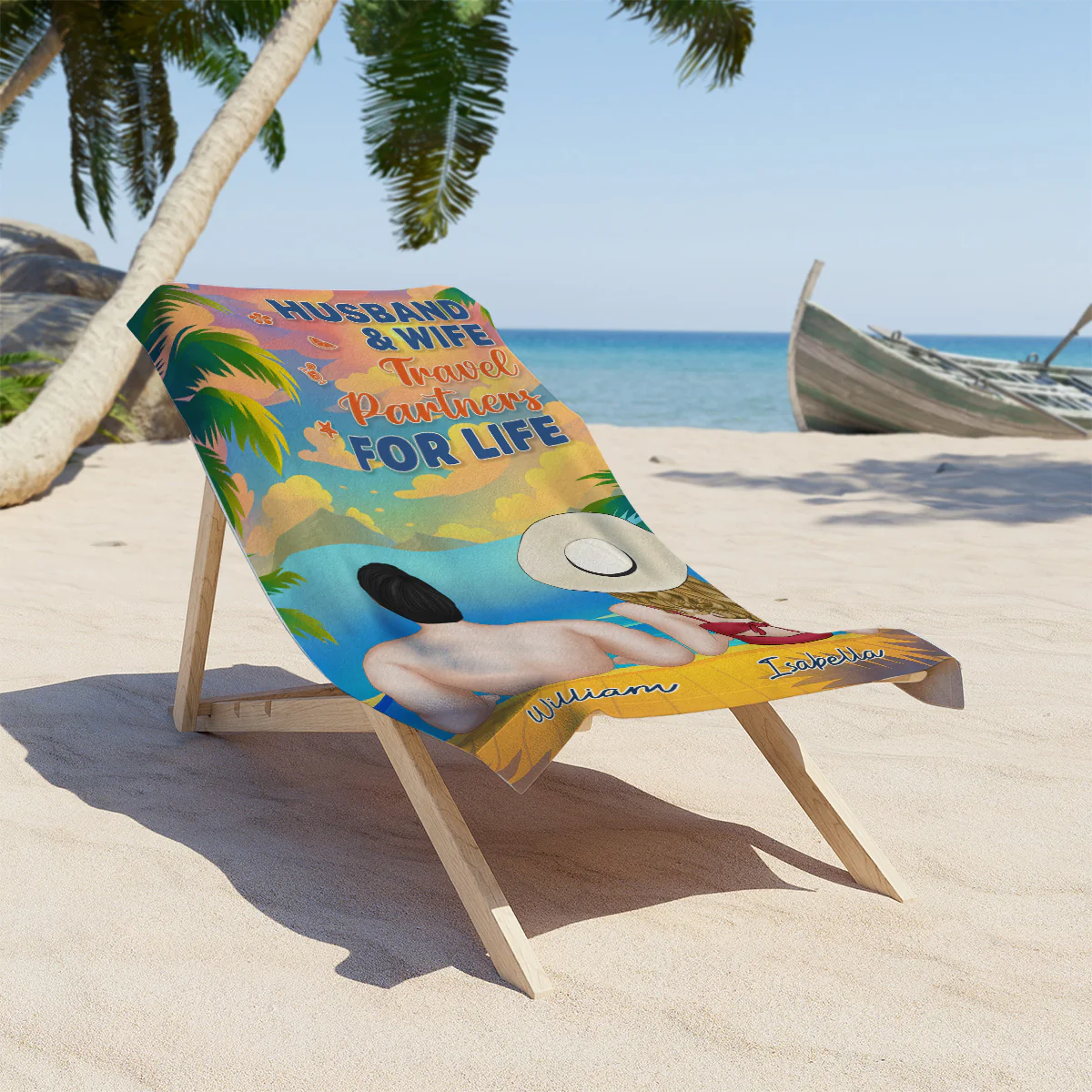 Love You To The Beach - Personalized Custom Beach Towel - Image 4