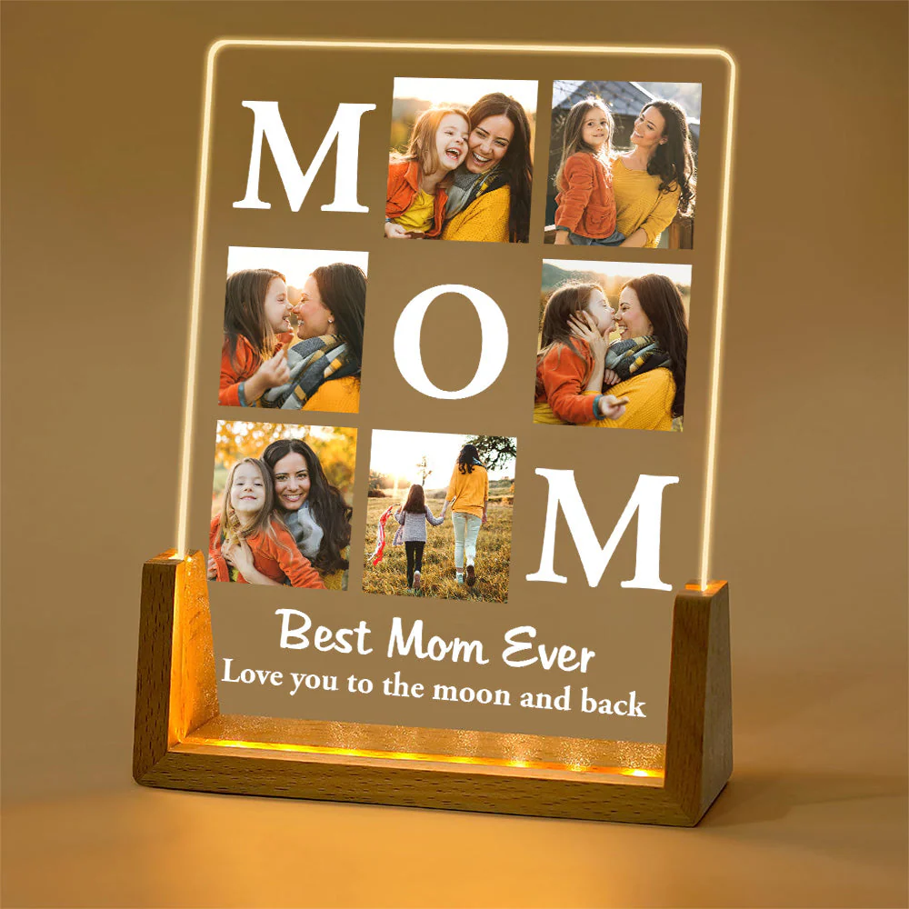 Love You To The Moon And Back - Personalized Custom Plaque With Walnut Base